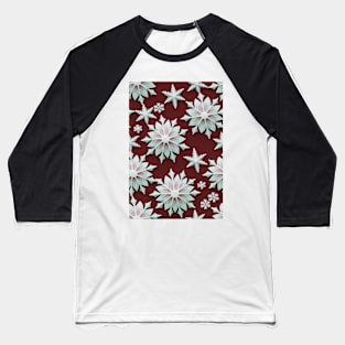 Christmas Seamless Pattern - Snowflakes on red #2.3 Baseball T-Shirt